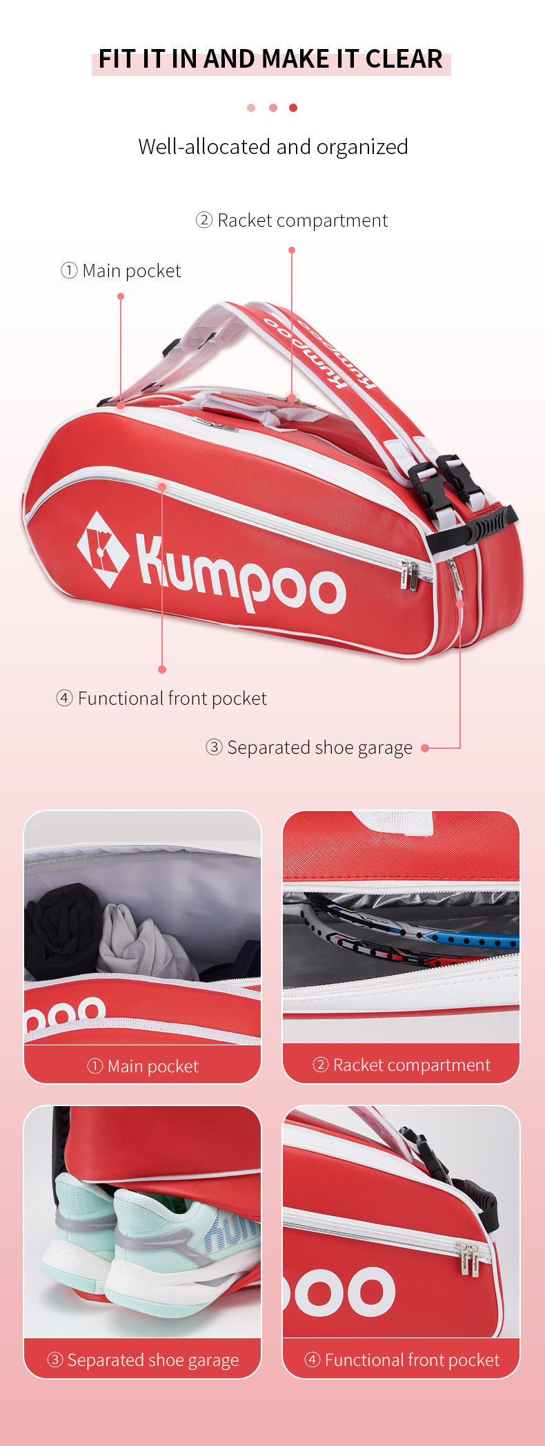 KUMPOO KB-467 RACKET BAG
