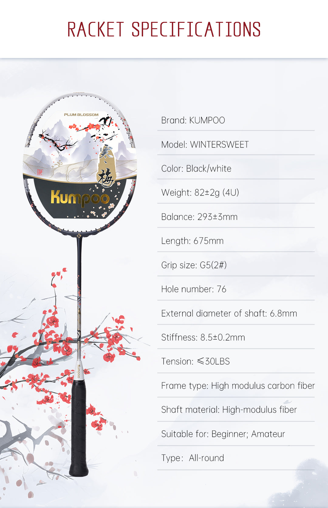 KUMPOO WINTERSWEET (4U) RACKET