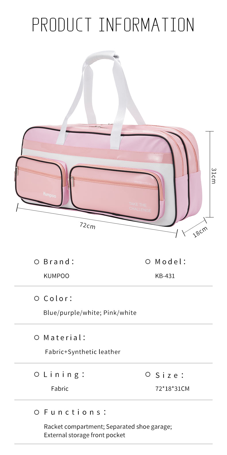 KUMPOO KB-431 RACKET BAG