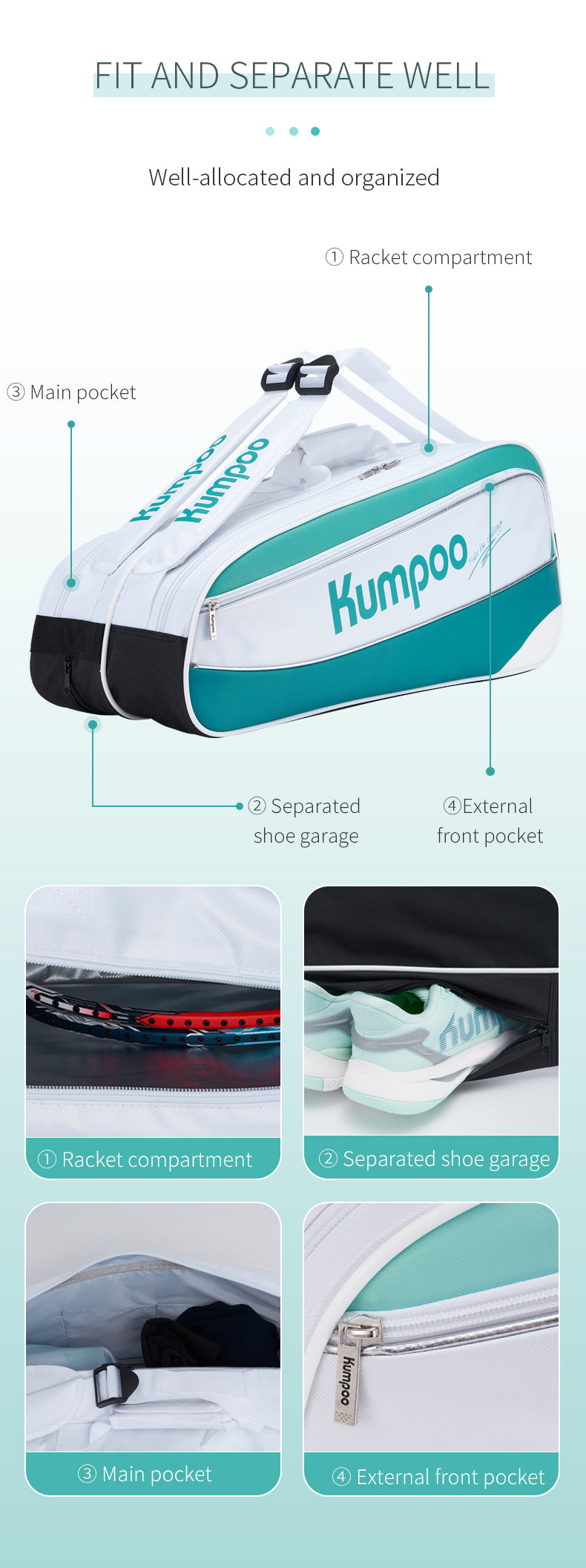 KUMPOO KB-461 RACKET BAG