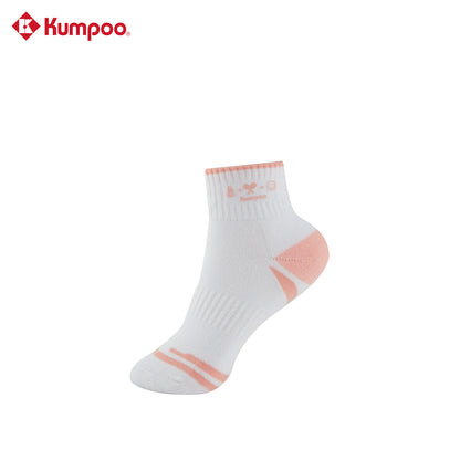 Kumpoo KSO-446J Badminton Socks - WHITE/PINK