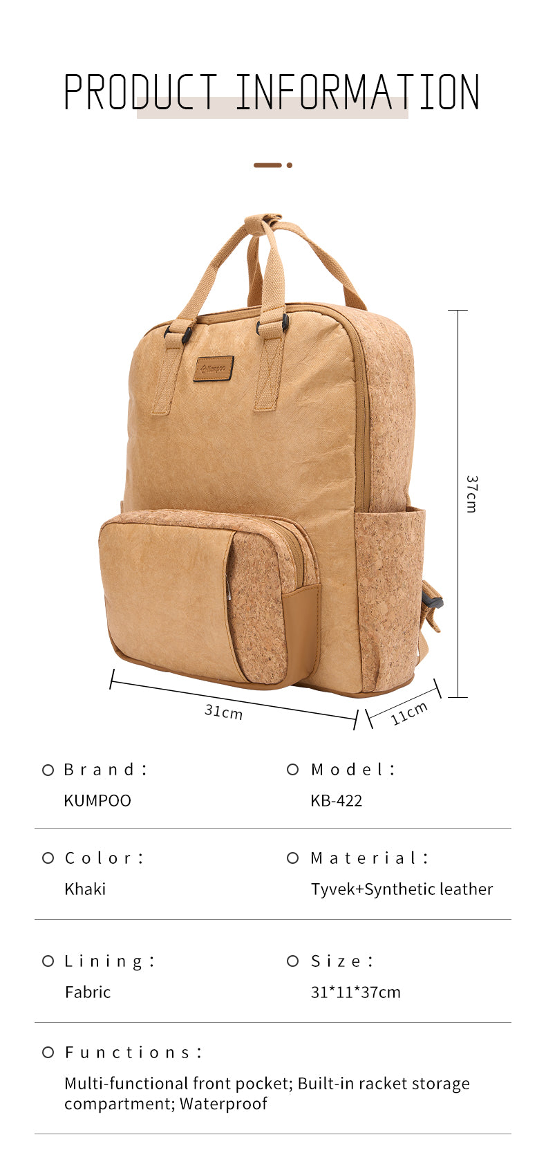 KUMPOO KB-422 BACKPACK 